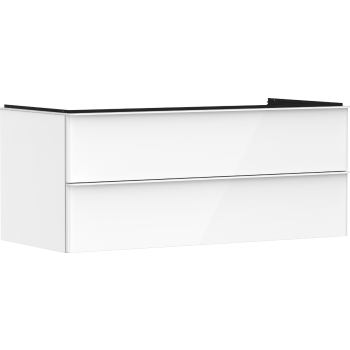  - HANSGROHE Xelu Q Szafka pod umywalkę nablatową z 2 szufladami 118 x 55 cm biały wysoki połysk 54082700 - 54082700 - Łazienki Szydłowski