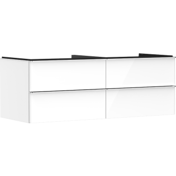  - HANSGROHE Xelu Q Szafka pod umywalkę nablatową z 4 szufladami 136 x 55 cm biały wysoki połysk 54086000 - 54086000 - Łazienki Szydłowski