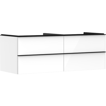  - HANSGROHE Xelu Q Szafka pod umywalkę nablatową z 4 szufladami 136 x 55 cm biały wysoki połysk 54086670 - 54086670 - Łazienki Szydłowski