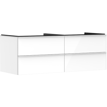  - HANSGROHE Xelu Q Szafka pod umywalkę nablatową z 4 szufladami 136 x 55 cm biały wysoki połysk 54086700 - 54086700 - Łazienki Szydłowski