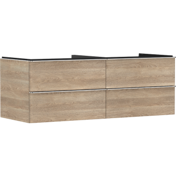 - HANSGROHE Xelu Q Szafka pod umywalkę nablatową z 4 szufladami 136 x 55cm, naturalny dąb 54088000 - 54088000 - Łazienki Szydłowski