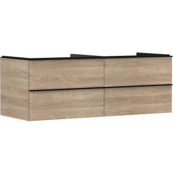 - HANSGROHE Xelu Q Szafka pod umywalkę nablatową z 4 szufladami 136 x 55 cm naturalny dąb 54088670 - 54088670 - Łazienki Szydłowski