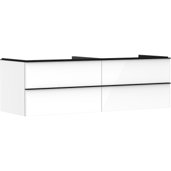  - HANSGROHE Xelu Q Szafka pod umywalkę nablatową z 4 szufladami 156 x 55 cm biały wysoki połysk 54090670 - 54090670 - Łazienki Szydłowski