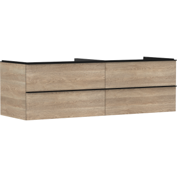 - HANSGROHE Xelu Q Szafka pod umywalkę nablatową z 4 szufladami 156 x 55 cm naturalny dąb 54092670 - 54092670 - Łazienki Szydłowski