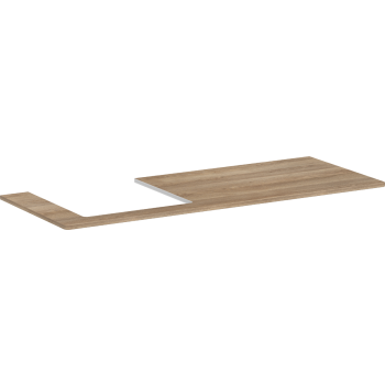 - HANSGROHE Xelu Q Blat 136 x 55cm z wycięciem po lewej stronie pod umywalkę wpuszczaną, szlifowaną 50 x 48cm naturalny dąb 54097230 - 54097230 - Łazienki Szydłowski
