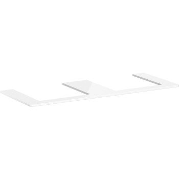 - HANSGROHE Xelu Q Blat 136 x 55cm z wycięciami pod 2 umywalki wpuszczane, szlifowaną 50 x 48cm biały wysoki połysk 54099050 - 54099050 - Łazienki Szydłowski