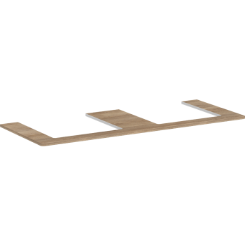 - HANSGROHE Xelu Q Blat 136 x 55cm z wycięciami pod 2 umywalki wpuszczane, szlifowaną 50 x 48cm naturalny dąb 54099230 - 54099230 - Łazienki Szydłowski