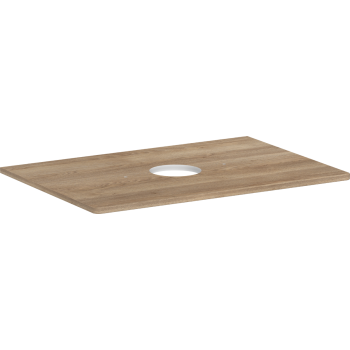 - HANSGROHE Xelu Q Blat 78 x 55cm z wycięciem na środku pod umywalkę nablatową bez otworu na baterię naturalny dąb 54113230 - 54113230 - Łazienki Szydłowski