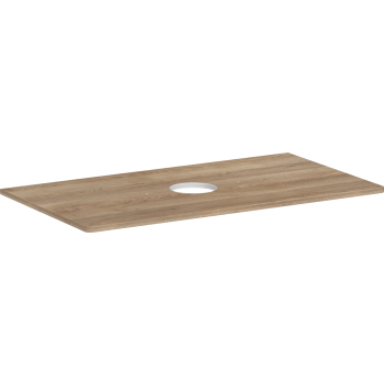 - HANSGROHE Xelu Q Blat 98 x 55cm z wycięciem na środku pod umywalkę nablatową bez otworu na baterię naturalny dąb 54114230 - 54114230 - Łazienki Szydłowski