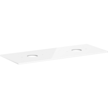 - HANSGROHE Xelu Q Blat 136 x 55cm z wycięciami pod 2 umywalki nablatowe bez otworu na baterię biały wysoki połysk 54118050 - 54118050 - Łazienki Szydłowski