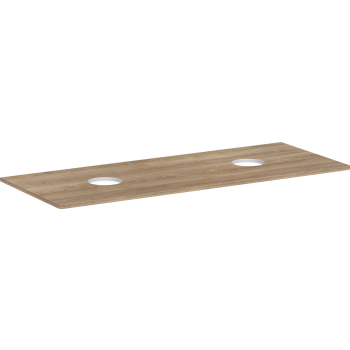 - HANSGROHE Xelu Q Blat 136 x 55cm z wycięciami pod 2 umywalki nablatowe bez otworu na baterię naturalny dąb 54118230 - 54118230 - Łazienki Szydłowski