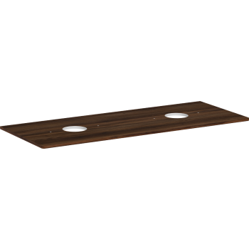  - HANSGROHE Xelu Q Blat 136 x 55cm z wycięciami pod 2 umywalki nablatowe bez otworu na baterię ciemny orzech 54118630 - 54118630 - Łazienki Szydłowski