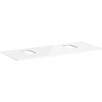 - HANSGROHE Xelu Q Blat 136 x 55cm z wycięciami pod 2 umywalki nablatowe z otworem na baterię biały wysoki połysk 54125050 - 54125050 - Łazienki Szydłowski