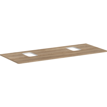 - HANSGROHE Xelu Q Blat 136 x 55cm z wycięciami pod 2 umywalki nablatowe z otworem na baterię naturalny dąb 54125230 - 54125230 - Łazienki Szydłowski