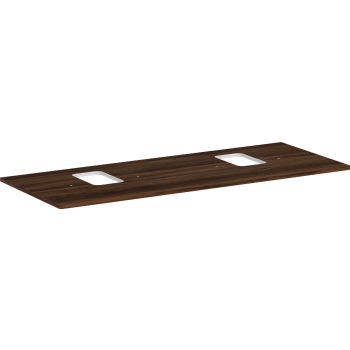  - HANSGROHE Xelu Q Blat 136 x 55 cm z wycięciami pod 2 umywalki nablatowe z otworem na baterię ciemny orzech 54125630 - 54125630 - Łazienki Szydłowski