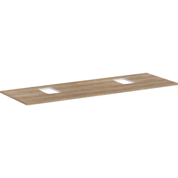 - HANSGROHE Xelu Q Blat 156 x 55cm z wycięciami pod 2 umywalki nablatowe z otworem na baterię naturalny dąb 54126230 - 54126230 - Łazienki Szydłowski