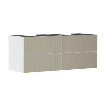  - HANSGROHE Xevolos E Szafka pod 2 szlifowane umywalki wpuszczane w blat z 4 szufladami 137 x 55cm biały mat 54196390 - 54196390 - Łazienki Szydłowski