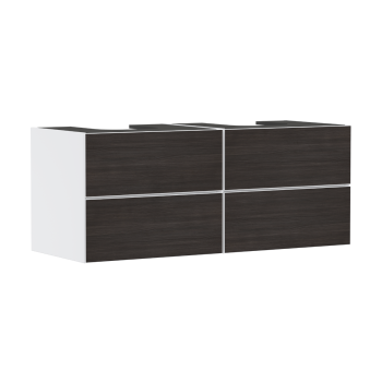  - HANSGROHE Xevolos E Szafka pod 2 szlifowane umywalki wpuszczane w blat z 4 szufladami 137 x 55 cm biały mat/dąb ciemny 54196730 - 54196730 - Łazienki Szydłowski