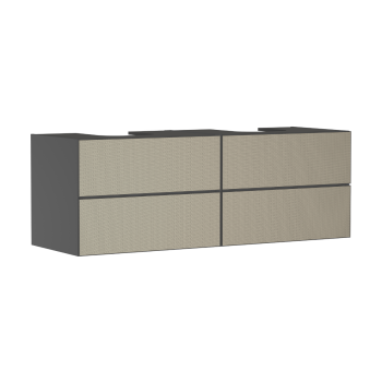  - HANSGROHE Xevolos E Szafka pod 2 szlifowane umywalki wpuszczane w blat z 4 szufladami 157 x 55cm szary łupek matowy 54201390 - 54201390 - Łazienki Szydłowski