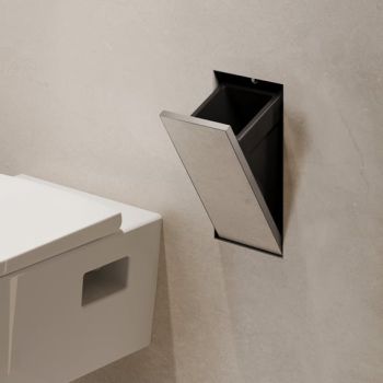  - HANSGROHE XtraStoris Rock Wnęka ścienna z koszem na śmieci i drzwiczkami do wyłożenia płytkami 30 x 15 x 14 cm  stal nierdzewna szczotkowana 56063800 - 56063800 - Łazienki Szydłowski
