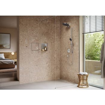  - HANSGROHE XtraStoris Rock Wnęka ścienna z drzwiczkami do wyłożenia płytkami 30 x 30 x 10 cm stal szlachetna szczotkowana 56085800 - 56085800 - Łazienki Szydłowski