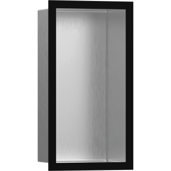  - HANSGROHE XtraStoris Individual Wnęka ścienna Stal Szlachetna Szczotkowana z ozdobną ramką czarny mat 30 x 15 x 10 cm  56094670 - 56094670 - Łazienki Szydłowski