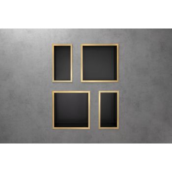 - HANSGROHE XtraStoris Individual Wnęka ścienna Czarny Matowy z ozdobną ramką złoty optyczny polerowany 30 x 15 x 10 cm  56095990 - 56095990 - Łazienki Szydłowski