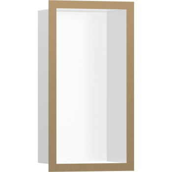  - HANSGROHE XtraStoris Individual Wnęka ścienna Biały Matowy z ozdobną ramką 30 x 15 x 10 cm brąz szczotkowany 56096140 - 56096140 - Łazienki Szydłowski
