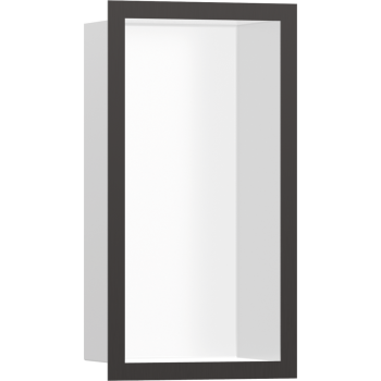  - HANSGROHE XtraStoris Individual Wnęka ścienna Biały Matowy z ozdobną ramką czarny chrom szczotkowany 30 x 15 x 10 cm  56096340 - 56096340 - Łazienki Szydłowski