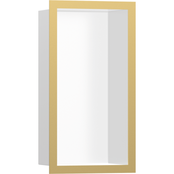  - HANSGROHE XtraStoris Individual Wnęka ścienna Biały Matowy z ozdobną ramką 30 x 15 x 10 cm złoty optyczny polerowany  56096990 - 56096990 - Łazienki Szydłowski