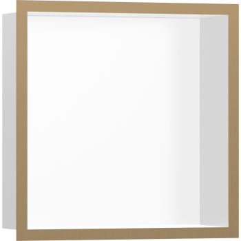  - HANSGROHE XtraStoris Individual Wnęka ścienna Biały Matowy z ozdobną ramką 30 x 30 x 10 cm brąz szczotkowany  56099140 - 56099140 - Łazienki Szydłowski