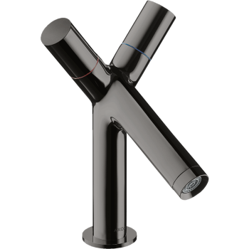 - AXOR Starck 2-uchwytowa bateria umywalkowa 80 z kompletem odpływowym z cięgłem czarny chrom polerowany 10030330 - 10030330 - Łazienki Szydłowski
