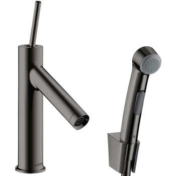 - AXOR Starck Jednouchwytowa bateria umywalkowa 90 z główką Bidette i wężem 160 cm, komplet odpływowy Push-Open czarny chrom polerowany 10300330 - 10300330 - Łazienki Szydłowski