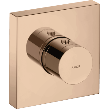 - AXOR ShowerSolutions Bateria termostatyczna 12 x 12 cm, podtynkowa czerwony złoty polerowany 10755300 - 10755300 - Łazienki Szydłowski