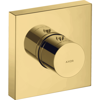  - AXOR ShowerSolutions Bateria termostatyczna 12 x 12cm, Złoty Optyczny Polerowany 10755990 - 10755990 - Łazienki Szydłowski