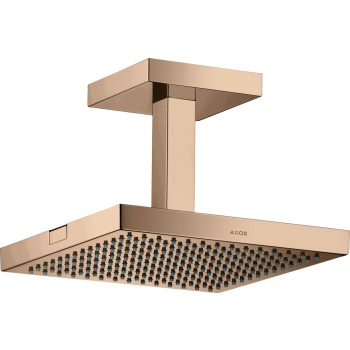 - AXOR ShowerSolutions Deszczownica prysznicowa 24 x 24 cm 1jet do montażu w suficie czerwony złoty polerowany 10929300 - 10929300 - Łazienki Szydłowski