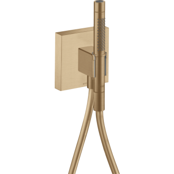 - AXOR Starck Przyłącze węża prysznicowego 12 x 12 cm z główką prysznicową 2jet, Slim z uchwytem i wężem brąz szczotkowany 12626140 - 12626140 - Łazienki Szydłowski
