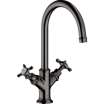 - AXOR Montreux 2-uchwytowa bateria umywalkowa 210 z uchwytami krzyżowymi i niezamykanym kompletem odpływowym czarny chrom polerowany 16506330 - 16506330 - Łazienki Szydłowski