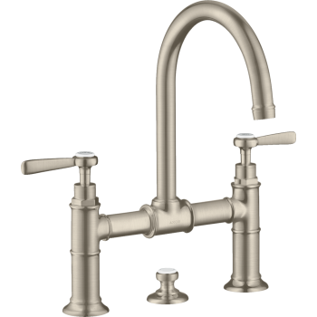 - AXOR Montreux 2-uchwytowa bateria umywalkowa 220 z uchwytami jednoramiennymi i kompletem odpływowym z cięgłem nikiel szczotkowany 16511820 - 16511820 - Łazienki Szydłowski