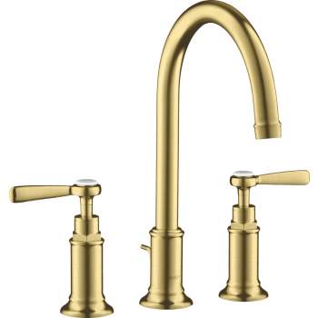 - AXOR Montreux 3-otworowa bateria umywalkowa 180 z uchwytami jednoramiennymi mosiądz szczotkowany 16514950 - 16514950 - Łazienki Szydłowski