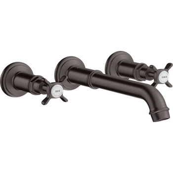  - AXOR Montreux 3-otworowa bateria umywalkowa z uchwytami krzyżowymi i wlewką 165 - 225 mm, ścienna, podtynkowa 16532340 - 16532340 - Łazienki Szydłowski