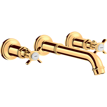 - AXOR Montreux 3-otworowa bateria umywalkowa z uchwytami krzyżowymi i wlewką 165 - 225 mm, ścienna, podtynkowa 16532990 - 16532990 - Łazienki Szydłowski