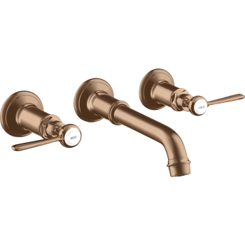 - AXOR Montreux 3-otworowa bateria umywalkowa z wylewką 165 - 225 mm, ścienna, podtynkowa czerwone złoto szczotkowane 16534310 - 16534310 - Łazienki Szydłowski