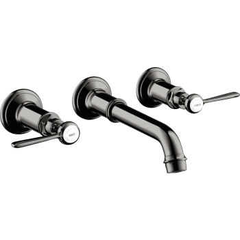 - AXOR Montreux 3-otworowa bateria umywalkowa z uchwytami jednoramiennymi i wylewką 165 - 225 mm, ścienna, podtynkowa czarny chrom polerowany 16534330 - 16534330 - Łazienki Szydłowski