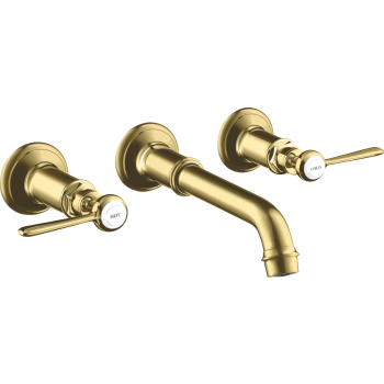  - AXOR Montreux 3-otworowa bateria umywalkowa z uchwytami jednoramiennymi i wylewką 165 - 225 mm, ścienna, podtynkowa mosiądz szczotkowany 16534950 - 16534950 - Łazienki Szydłowski