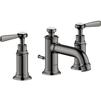 - AXOR Montreux 3-otworowa bateria umywalkowa 30 z uchwytami jednoramiennymi i kompletem odpływowym z cięgłem czarny chrom polerowany 16535330 - 16535330 - Łazienki Szydłowski
