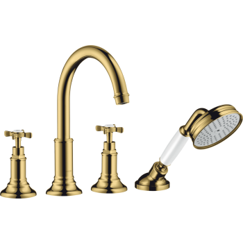 - AXOR Montreux 4-otworowa bateria wannowa do montażu na cokole z płytek z uchwytami krzyżowymi 16544990 - 16544990 - Łazienki Szydłowski