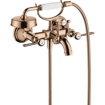  - AXOR Montreux 2-uchwytowa bateria wannowa z uchwytami jednoramiennymi, czerwone złoto polerowane  16551300 - 16551300 - Łazienki Szydłowski