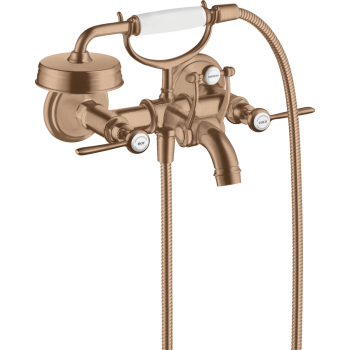 - AXOR Montreux 2-uchwytowa bateria wannowa z uchwytami jednoramiennymi, czerwone złoto szczotkowane 16551310 - 16551310 - Łazienki Szydłowski