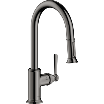 - AXOR Montreux bateria kuchenna 180 z wyciąganą wylewką czarny chrom polerowany 16581330 - 16581330 - Łazienki Szydłowski